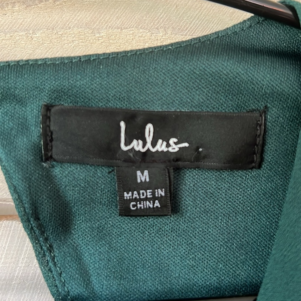 Lulu’s Talk About Divine Hunter Green Long Sleeve Backless Maxi Dress sz M EUC - Picture 2 of 6